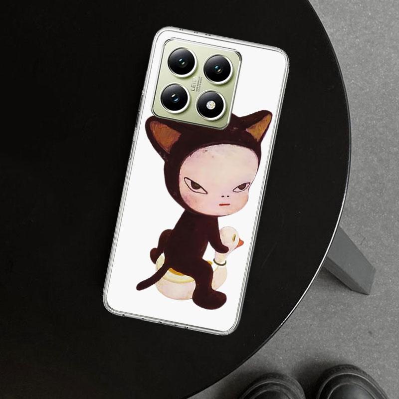 Чехол для телефона Y-Yoshitomo Nara для Xiaomi Redmi Note 15 14 13 12 11 Pro Plus 14S 12S 11S 11T 11E 10S 10 Персонализированные Fundas Red