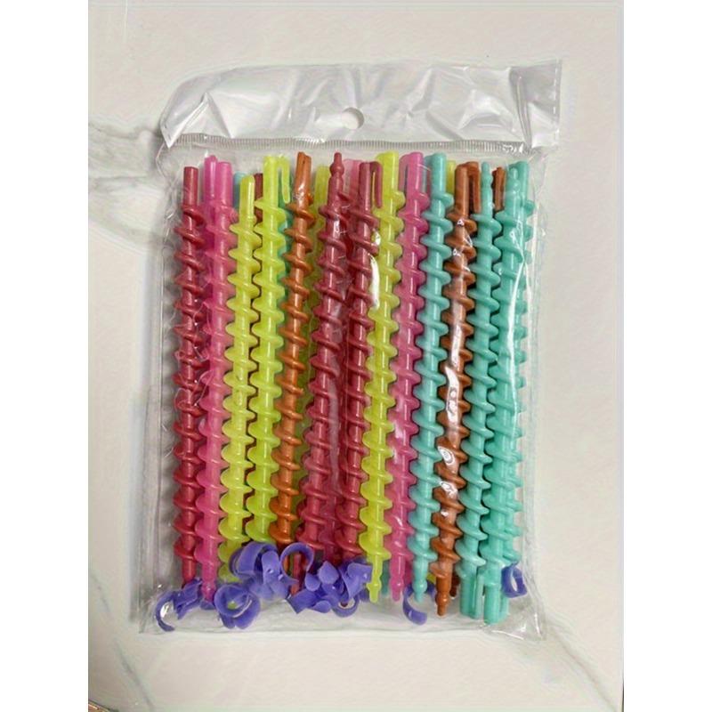 52pcs Mixed Color Spiral Hair Curling Rods - Heat-Resistant Barrels for Salon & Home Use, Durable Plastic Waves & Curls Styling Tools for Women