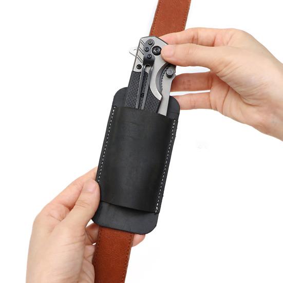 Кожаные ножны для ножей, мужские EDC-органайзеры, ретро-поясные держатели для ножей, карманные складные ножи, кобура для ножей, горизонтальные ножны для искателей приключений, пояс