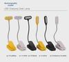 Светодиодная настольная лампа с зарядкой через USB, защита глаз для студентов, прикроватная лампа для чтения с зажимом и регулируемым шлангом