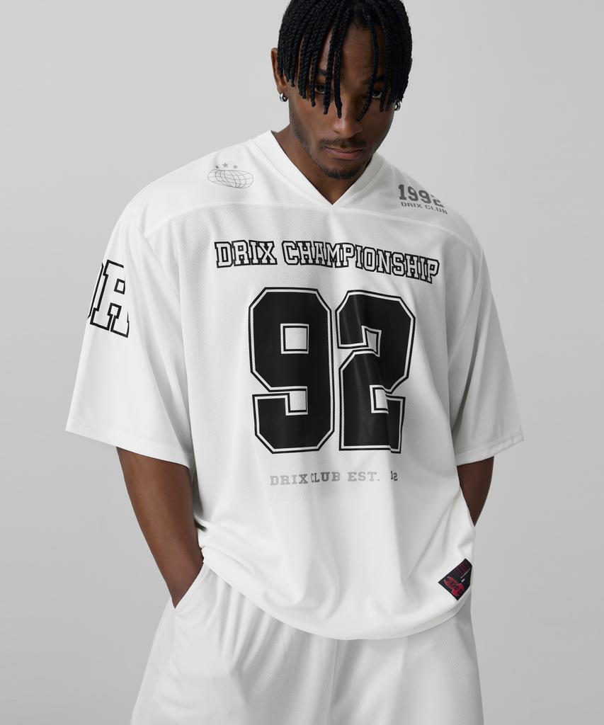 DRIX Rugby Oversized Mesh Jersey Half Sleeve_White