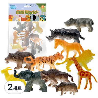 Набор из 12 фигурок животных Happy Play Mini World, версия. 1, 2 комплекта, популярные игрушки в Корее