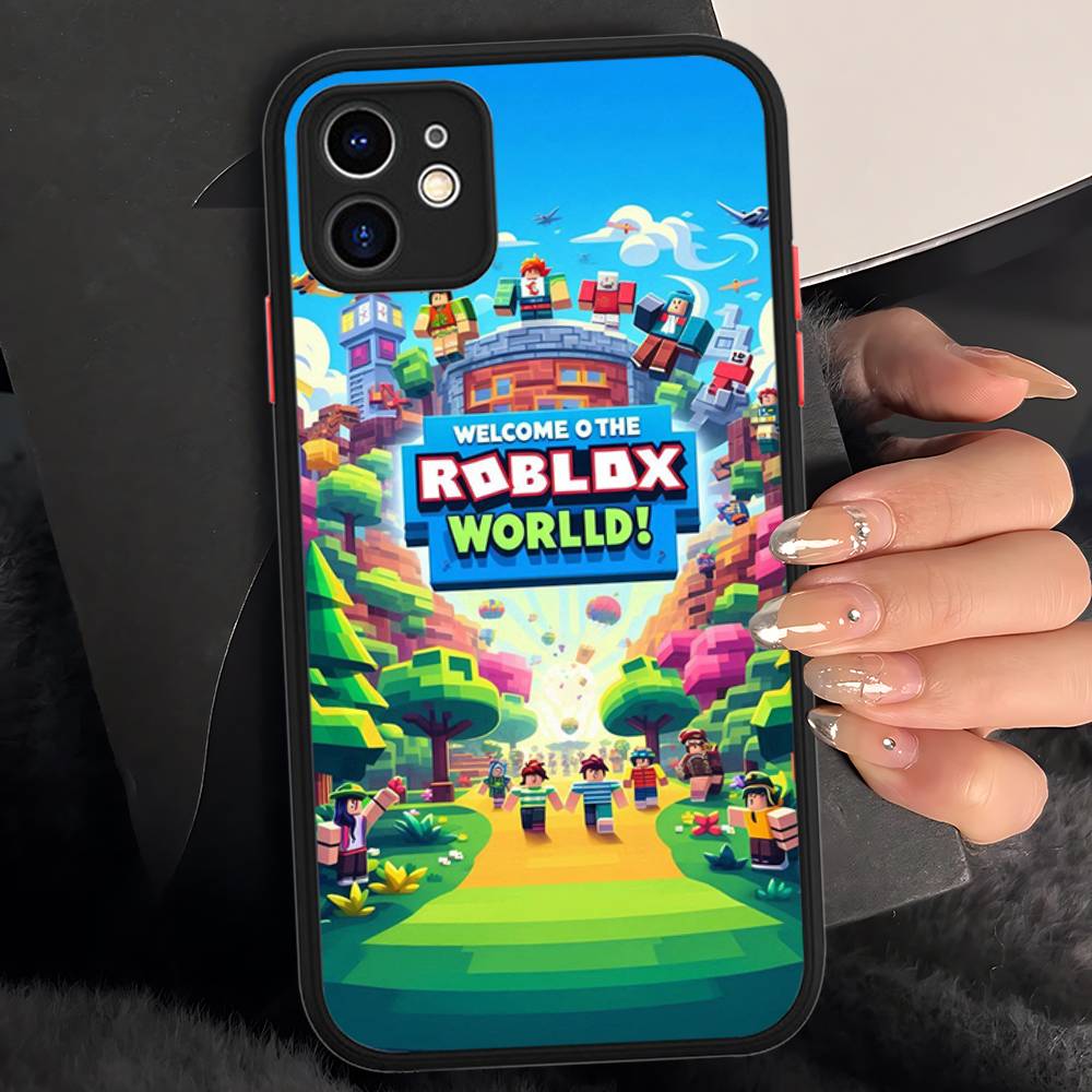 Популярная игра R-Roblox Чехол для телефона Для IPhone 16 Pro Max 15 14 13 12 11 XS MAX X Plus Конфетный Цвет Матовый ТПУ Чехол для Телефона