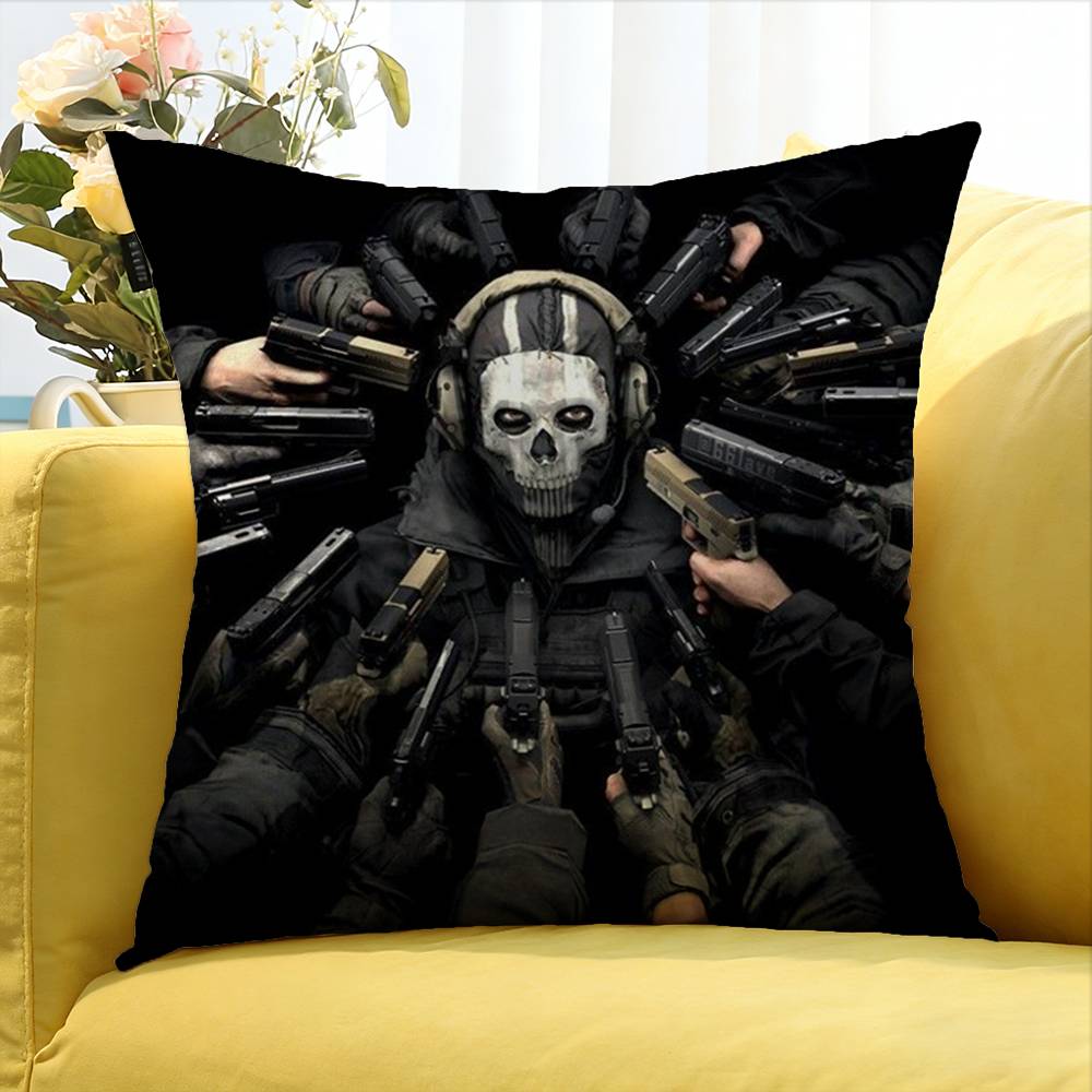 C-Call Of D-Duty Ghost Chibis Various Sizes Square Pillow Case For Car Home Bedchamber Decor