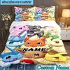 3PCS Custom Name Pika Bedding Set Printed Duvet Cover Closure Includes 1 Duvet Cover & 2 Pillowcases for All Seasons Bedroom Decor
