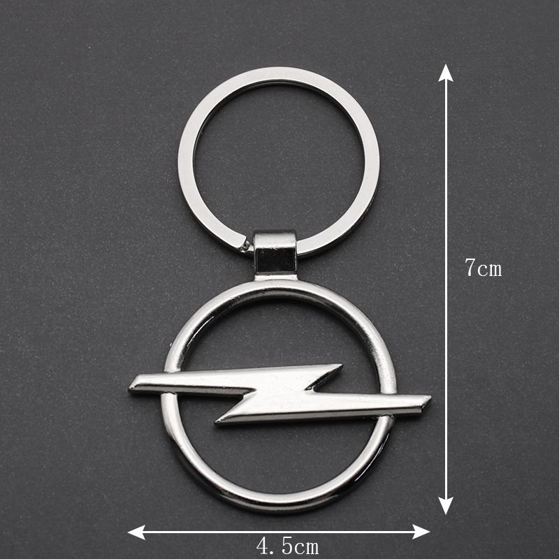 BBEZ3 3D Metal Car Logo Badge KeyChain Rings For Opel Astra H G J Insignia Mokka Zafira Corsa OPC Vectra Emblem Keychain Accessories