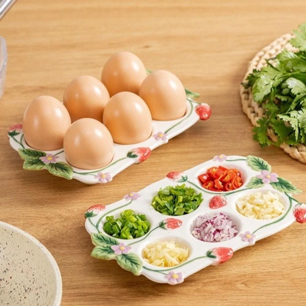 6 Slot Kitchen Seasoning Dish Stackable Egg Storage Tray Egg Storage Box  Refrigerator