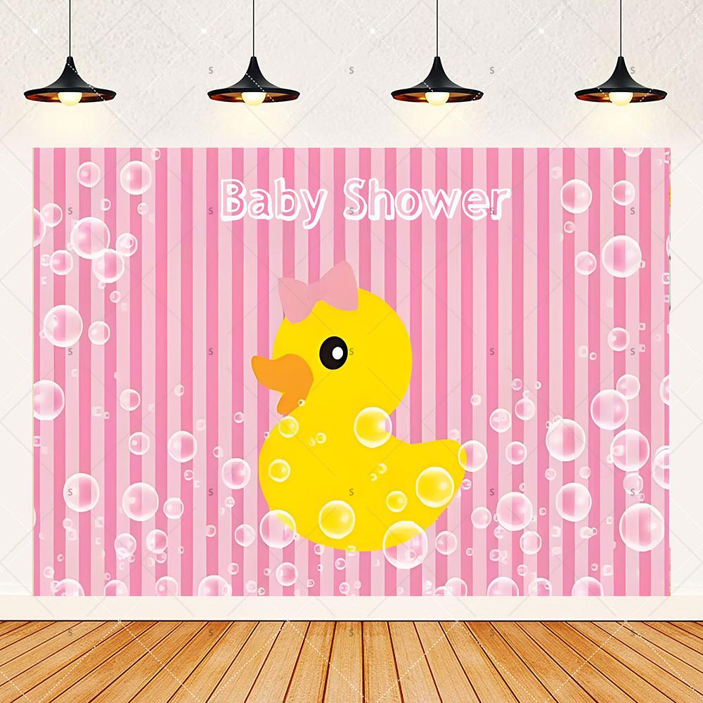 Cute Yellow Duck Theme Background Banner Kids Birthday Party Decorations Photography Backdrop Cartoon Baby Shower Supplies Props