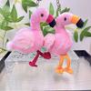 Lively Flamingo Plush Toy Hanging Keychain In Red Yellow And Orange Shades