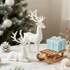 2/4Pcs Christmas Reindeer Statue Standing Sitting Elk Silhouette Figurine Deer Sculpture Home Office Desktop