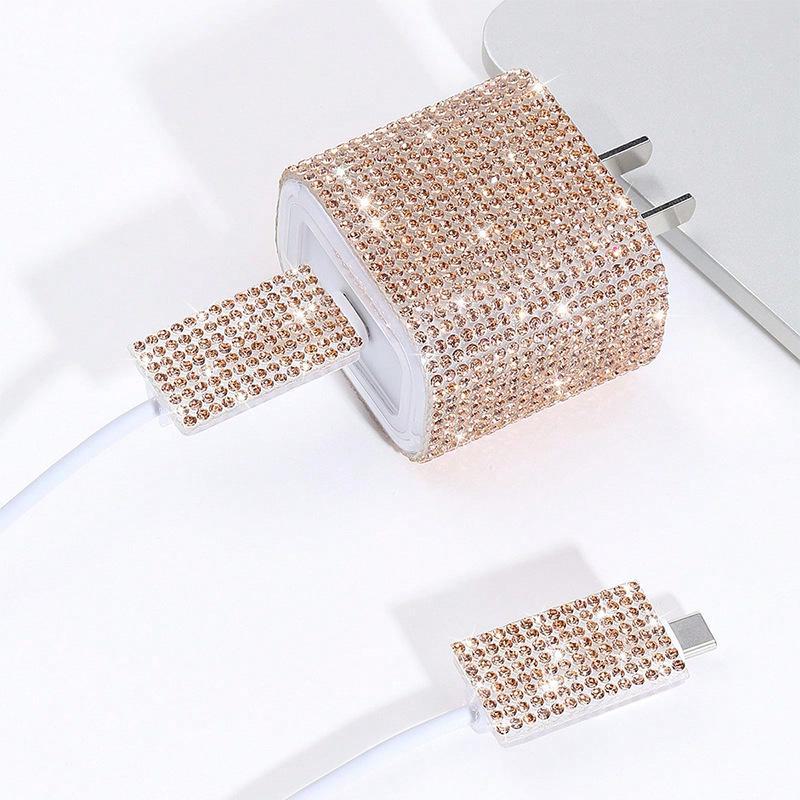 Защитный чехол для кабеля и головки зарядного устройства Sparkle Diamond для зарядных устройств Apple 20 Вт - Защита от укусов проводов