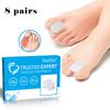 8 Pairs/box Multiple Size S+L White Toe Separator, Thumb Correction Toe Correction Toe Protector Foot Care