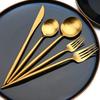 JANKNG 5pcs Heavy Matte Gold Dinnerware 304 Stainless Steel Silverware Set Flatware Sets Kitchen Utensil Cutlery Silverware Flatware Set