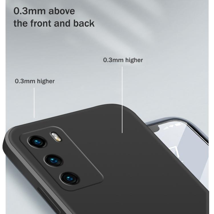 For Huawei P40 Solid Color Imitation Liquid Silicone Straight Edge Dropproof Full Coverage Protective Case