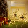 Christmas Iron Deer Ornaments Golden Reindeer Cart Elk Garden Decorations Christmas Tree Matching Scene Deer Light New Year Decoration