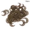 50Pcs/Lot 38X42Mm Gold Color/Silver/Bronze Metal Filigree Moon Slice Charms Base Settings Jewelry Diy Components