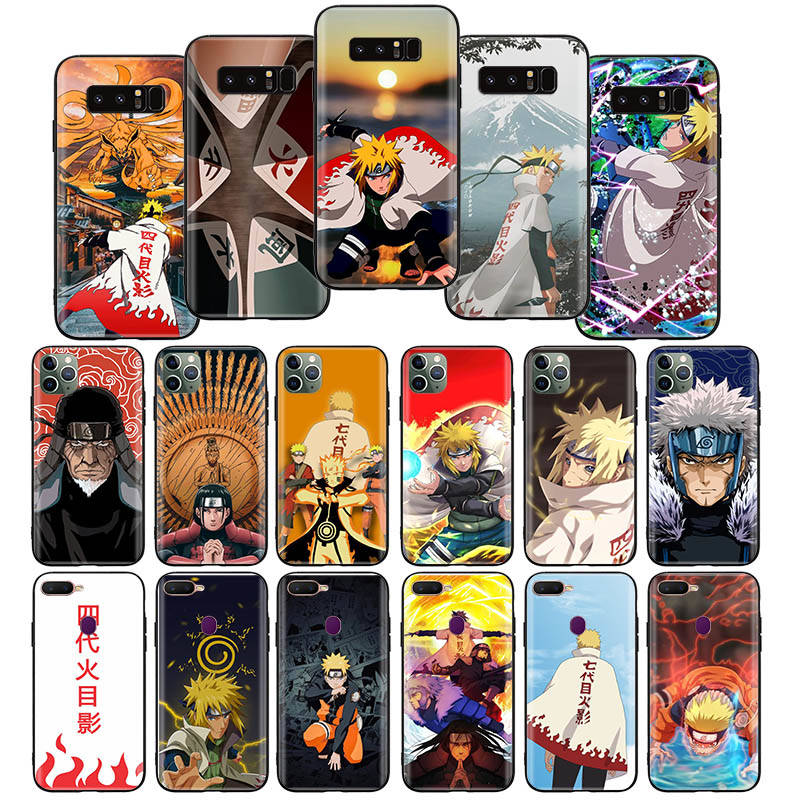 W-20 Naruto Hokage Soft Black Case for iPhone 11 12 13 14 15 6 7 8 X XS Pro Max XR Samsung S21 S22 S23 S24 FE Ultra S8 Plus