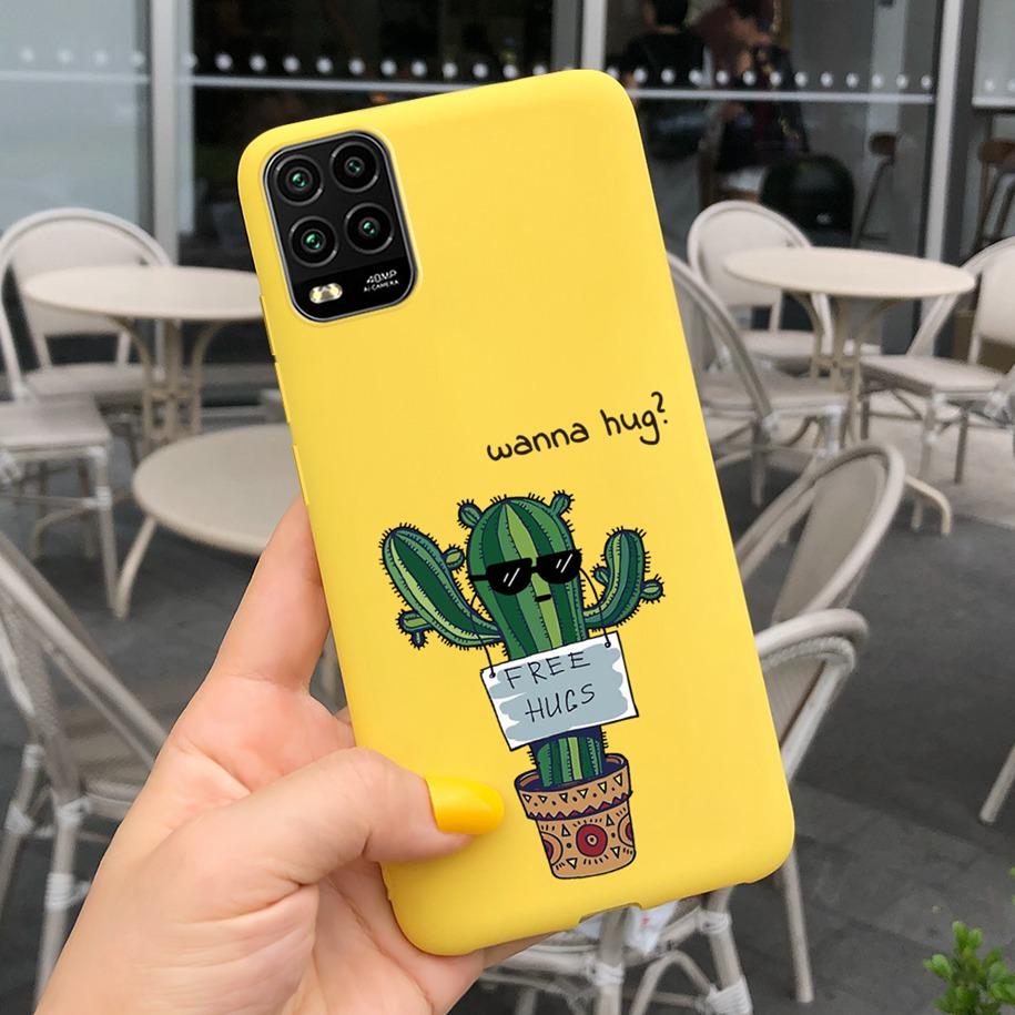 For Xiaomi Mi 10 Lite 5G Case Cute Cartoon Cow Soft-Touch Silicone Bag Back Cover For Xiomi Mi 10 Lite 5G Protector Bumper Funda