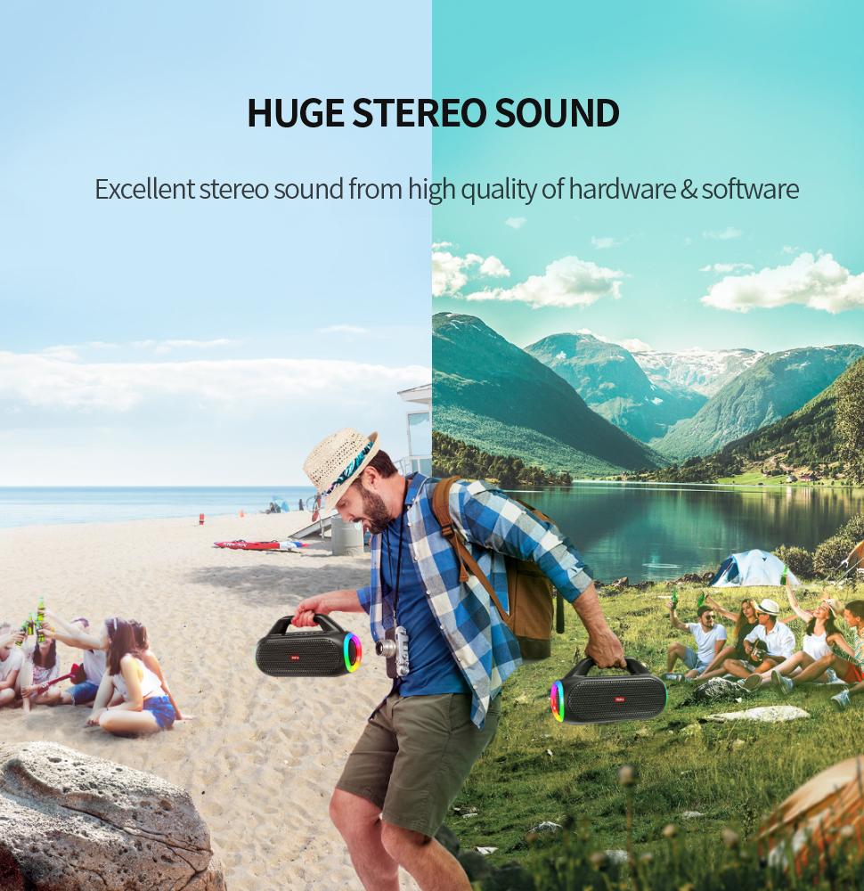 Bluetooth-динамик mifa WildBox 60 Вт, Bluetooth 5,3, беспроводные громкоговорители, громкие с технологией BassUp, IPX7, водонепроницаемый динамик для кемпинга