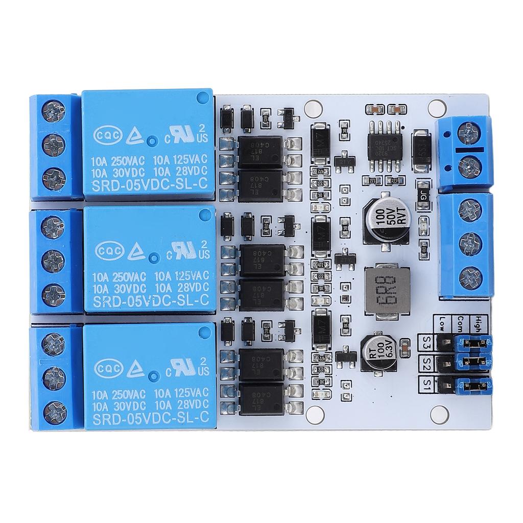 GPIO Relay Module 3 Channel Over Current Guard Adjustable Relay Module with Optocoupler Isolation