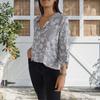 Женская рубашка с принтом, повседневная блузка с длинным рукавом и лацканами, женская однобортная рубашка в уличном стиле