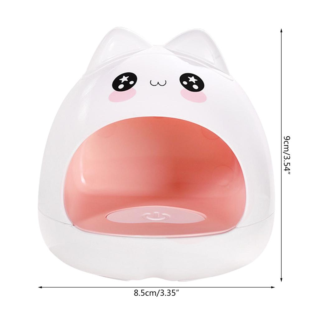 Симпатичная мини-светодиодная УФ-лампа в форме кошки для быстрой сушки, портативная лампа для ногтей, 8 шт., светящиеся шарики, быстросохнущий лак для ногтей