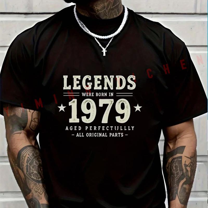 2026 Motorbike Men TShirt Casual Legends Born In 1979 Design T-shirt Short Sleeve Summer Chopper Vintage Streetwear Top Tees