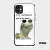 Kermit Funny Meme Soft Silicone Glass Phone Case Cover Shell for iPhone 6 6S 7 8 Plus X XR XS 11 Pro Max