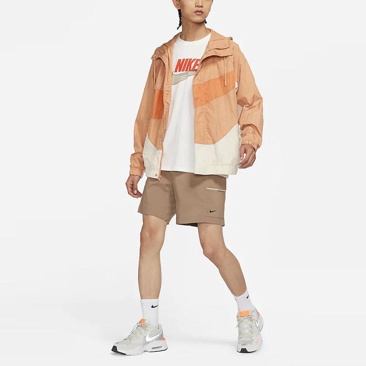 Nike Спортивная одежда Swoosh Color-Block Logo Тканая куртка с капюшоном Мужская верхняя одежда Оранжевый DD5968-212