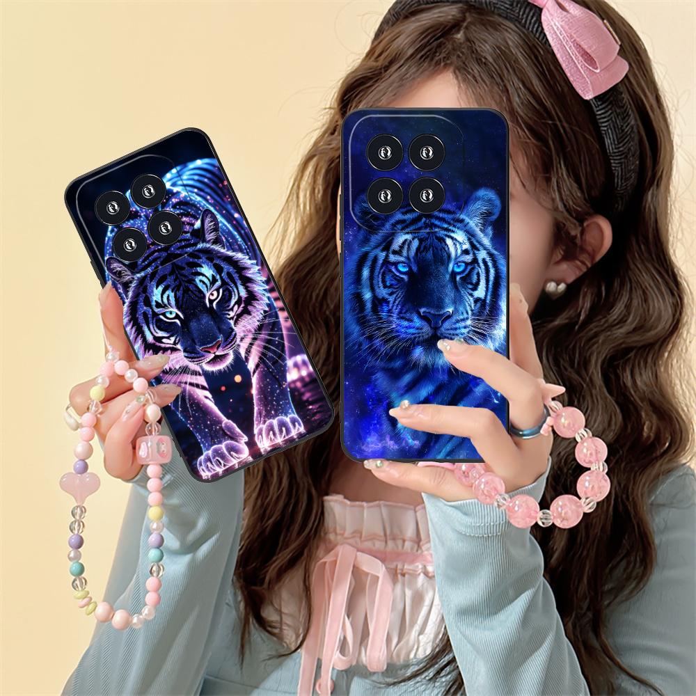 Неоновый чехол для мобильного телефона с тигром для Xiaomi 15 14 13 12 Mi 11 T Ultra Lite Pro S X 5G Цветной печатный чехол Роскошный Красивый