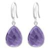 [R1047] - Artisanal Silver Earrings 'Mineralia' Silver Amethyst - 18x14 Mm