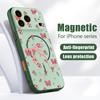 Чехол с узором из бабочек и бантов Для iPhone 17 Pro Max Чехол iPhone 16 15 14 13 Pro Max Магнитный Для Magsafe Гибридный Тонкий Матовый Чехол