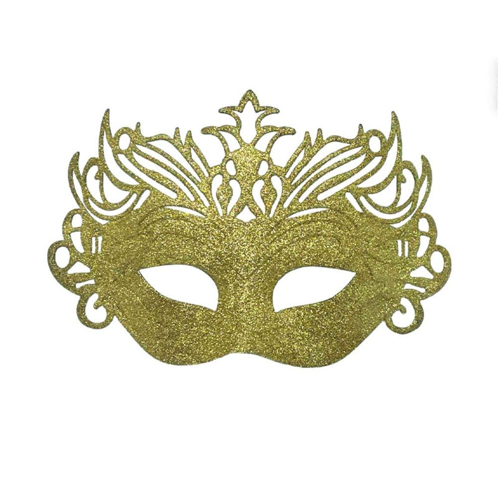 Half Face Design Glitter Crown Mask Sparkle Finish Role Playing Mask Party Mask Accessory Adults