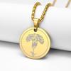 New Plant Flower Pendant Fashionable Titanium Steel Round Necklace Jewelry