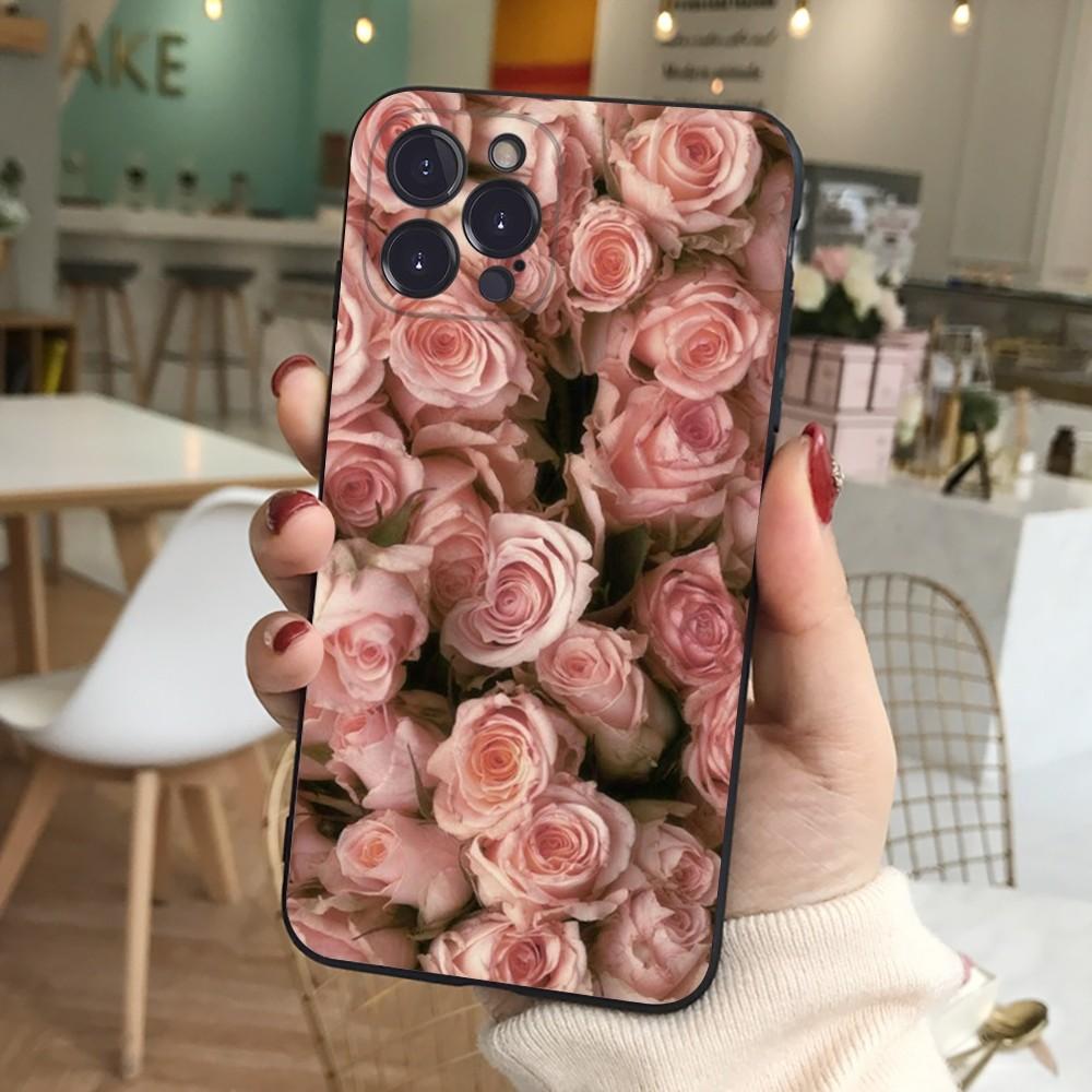 Elegant Pink Purple Peony Phone Case For iPhone 15 14 11 12 13 Mini Pro XS Max Cover 6 7 8 Plus X XR SE 2020 Funda Shell