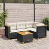 VidaXL Garden Lounge Set 5 Pcs with Cushions Black Braided Resin 3261803