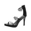 Ladies Shoes On Sale Fashion Open Toe Women Sandals Summer Love Sequins Sexy Dress Party Stilettos or Thin Heels Zipper Sandals