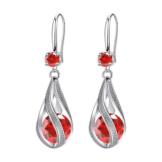 Silver Teardrop Earrings for Women Cubic Zirconia Drop Dangle Earrings Wedding Jewelry Accessory for Brides