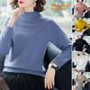 Кашемировые свитера для женщин, свободные, однотонные, осень-зима-весна, шерстяные, теплые, женские, свитера, повседневные, с длинным рукавом, полуводолазка, вязаный свитер