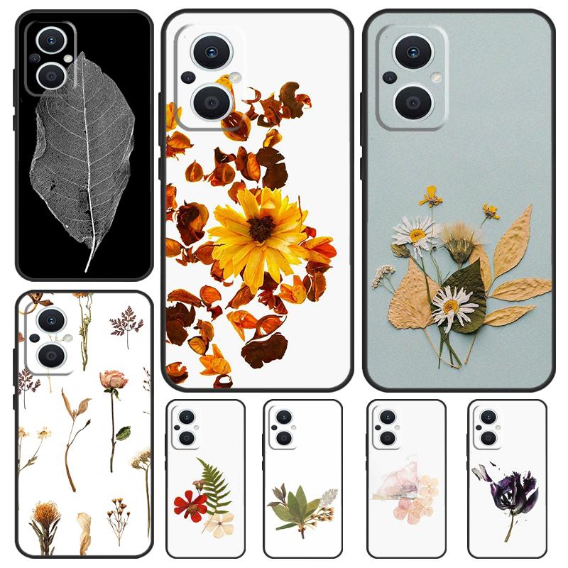 Flowers Pressed Case For OPPO Reno 7 8 10 Pro 8T 2Z 4Z 5Z 6 Lite OPPO Find X6 Pro X2 X5 Lite X3 Neo Cover