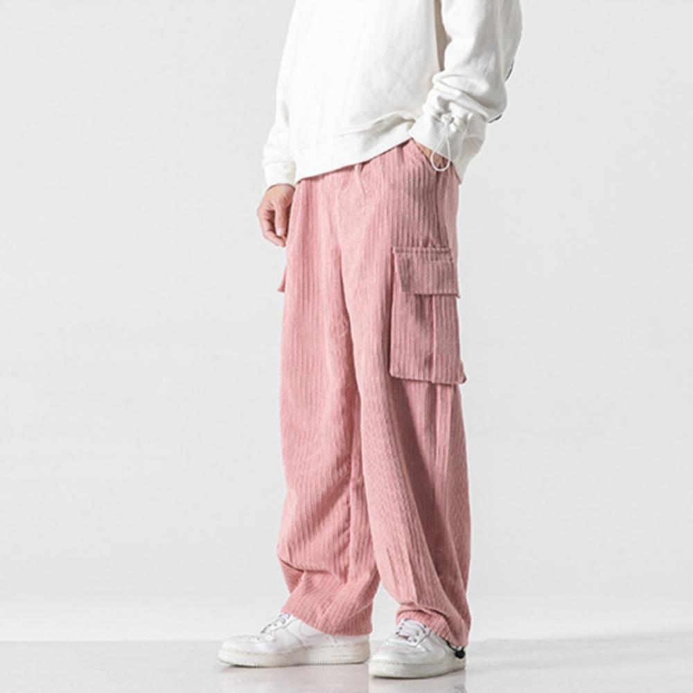 Autumn Casual Men's Pants Korean Version Corduroy Solid Color Overalls Street Wide-leg Pants Trend Large Size All-match Pants
