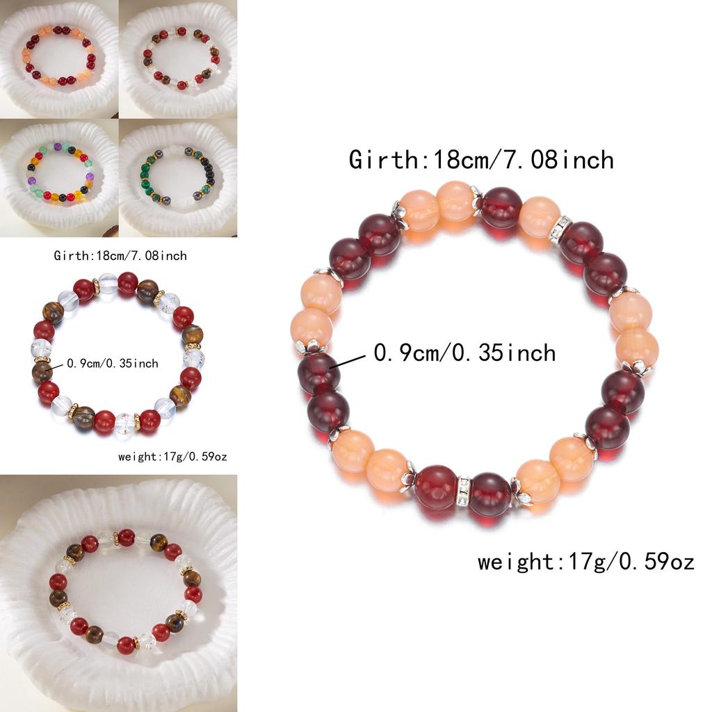 Geometric Stone Womens Bracelet Handmade Elastic Cord Minimalist Jewelry For Casual Wear