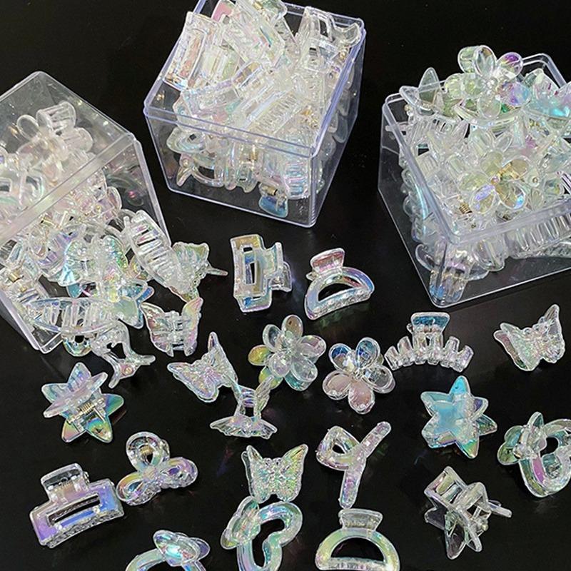 5-20 шт. Заколки для волос в стиле Y2K со звездами, Цветные заколки для женщин и девочек, Пластиковые ретро-аксессуары, Милые маленькие зажимы, Модные украшения для волос