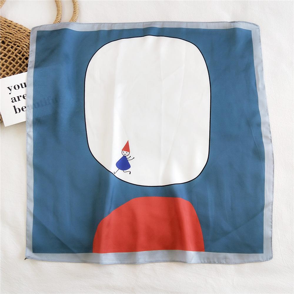 53CM Silk Scarf Small Square Scarf Versatile For Women Spring And Autumn Thin Design Fashionable And Stylish Decorative Scarf Professional Flight