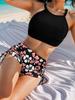 2024 European-American Print Tankini Bikini with Shorts