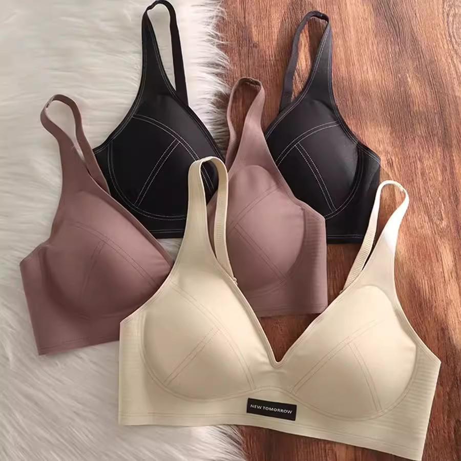 Soft Wireless Push-Up Bra for Women - Thin, Seamless, Side Support, Anti-Sagging, Comfortable Fit