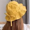 New Cotton Beach Bow Hats for Women Hat Bucket Hat Summer Woman Anti-UV Summer Sun Cap