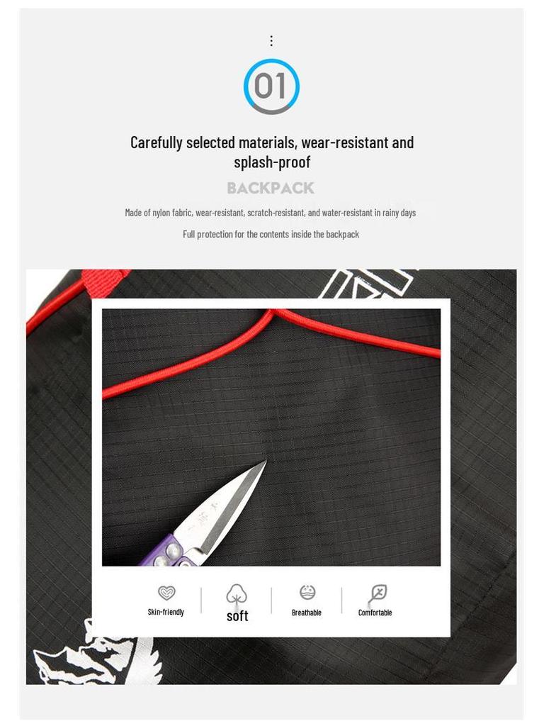 Cross-Border Summer Travel Backpack: Men's/Women's Foldable Hiking & Sports Bag