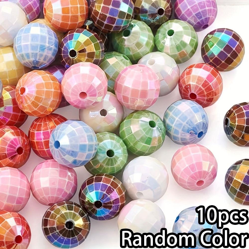 5/10/20 шт. в форме диско-шара из смоляного материала, случайный цвет, декоративные бусины, сделай сам, браслет, ожерелье, серьги, брелок, кулон
