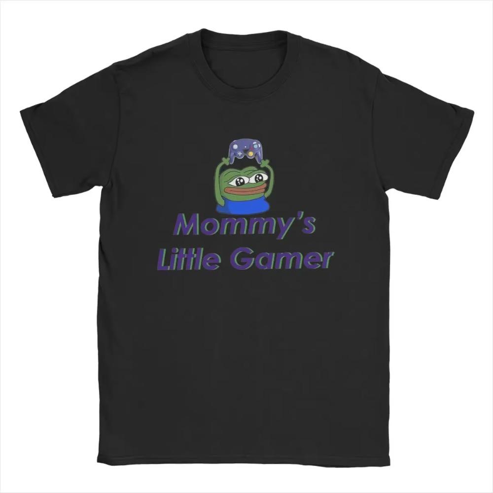 Футболка Mommy's Little Gamer Pepe, мужские хлопковые забавные футболки с круглым вырезом, футболки с коротким рукавом, одежда больших размеров